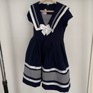 Navy & White Sailor Girl Dress Sz. 5